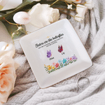 Personalised Sisters Are Like Butterflies Floral Butterfly Ceramic Trinket Jewellery Dish with Name Birthday Gift for Besties Friends