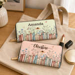 Personalised Butterfly Flower Hand Wallet with Name and Multiple Compartments Birthday Anniversary Gift for Women