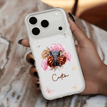 Personalized Birth Flower Black Woman Nail Art Christian Phone Case with Name Daily Use Christening Birthday Gift for Christian Women