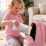 Personalised Oil Painting Style Butterfly Heart Waterproof Portable Mesh Pencil Pouch with Name and Zipper Back to School Birthday Gift for Kids