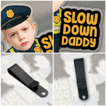 Personalised Cute Kid Face Photo Traffic Officer Slow Down Daddy Acrylic Car Visor Clip Car Accessories Birthday Gift for Daddy