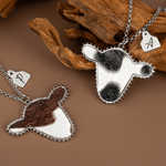 Personalized Cow Head Pendant Design Necklace with Initial Tag Dainty Jewelry Daily Wear Anniversary Birthday Gift for Western Cowgirl Cowboy