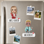 Personalised Cute Cartoon Character Board Magnet with Text Classroom Supplies Back to School Gift for Teachers