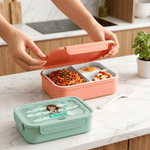 Personalised Star Cartoon Character Microwavable Lunch Box with Name and Cutlery Picnic Outdoor Activity Use Back to School Gift for Students Kids