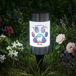 Personalized Paw Print Dog Silhouette Soft Glow Solar Garden Light with Name and Text Home Decor Memorial Sympathy Gift for Dog Owner Pet Lovers