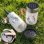 Personalisierte Aquarell-Skizze Solar Gartenleuchte mit Katzen- & Hundeporträt nach Foto | Gartenlampe | Erinnerungsgeschenk für Herrchen & Frauchen