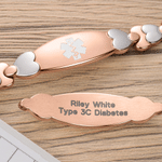 Personalised Heart Medical Alert ID Bracelet with Engraved Text Emergency Gift for Women Diabetic Allergy Epilepsy
