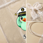 Personalized Pink Blue Bow Cute Duck Transparent Bag with Name Beach Party Travel Birthday Gift for Boys Girls