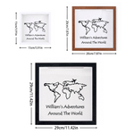Personalized Minimalist Line Art World Travel Memory Box with Text Home Decor Anniversary Birthday Gift for Traveler Friend