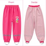 Personalized Cartoon Animal Mudproof Waterproof Kid Rain Pants with Name and Reflective Strips Outdoor Use Back to School Gift for Kids Students