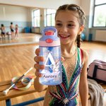Borraccia da 475 ml personalizzata con nome, animali adorabili e cannuccia in silicone regalo del rientro a scuola per bambini