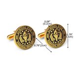 Personalized College Logo Stainless Steel Cufflinks with Name Formal Wear Graduation Gift for Graduates College Students
