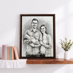 Personalized Family Portrait Photo Sketch Canvas Print Wall Art Living Room Home Decor Ship from USA Birthday Anniversary Gift for Family