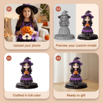 Personalized Creative Photo to 3D Halloween Theme Figurine Statue Ornament with Text Office Desk Decoration Halloween Gift for Family Friends