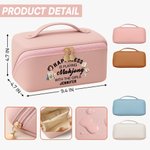 Personalized Mahjong Theme Photo to Cartoon Design PU Leather Makeup Bag with Name Mahjong Club Birthday Gift for Woman Mahjong Lover
