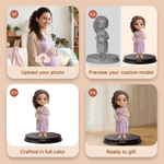 Personalised Creative Photo to 3D Cartoon Pregnant Woman Statue Ornament with Text Office Desk Decoration Birthday Gift for New Mum