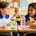 Borraccia da 475 ml personalizzata con nome, animali adorabili e cannuccia in silicone regalo del rientro a scuola per bambini
