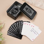 Personalized Floral Frame Initial Date Memorable Playing Card with Box Wedding Anniversary Gift for Couple Newlyweds