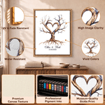 Personalised Watercolour Fingerprint Tree Canvas Prints with Name and Date Guest Book Use Ship from USA Wedding Gift for Bride Groom Newlywed