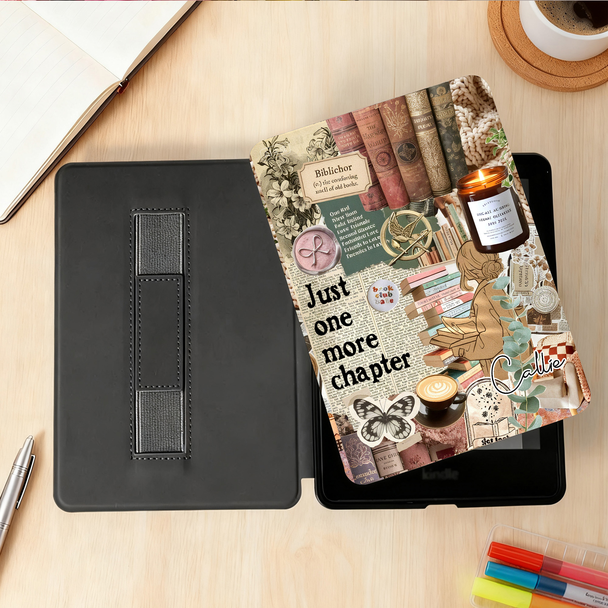 Personalisierte Vintage Collage Kunst mehrere Modelle langlebig Kindle Fall mit Namen täglichen Gebrauch Geburtstag Geschenk für Leser Buchliebhaber Bücherwurm