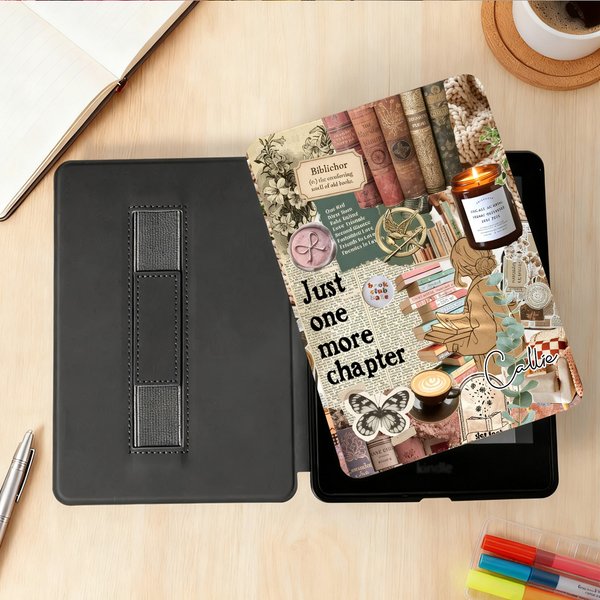 Personalized Vintage Collage Art Multiple Models Durable Kindle Case with Name Daily Use Birthday Gift for Reader Book Lover Bookworm