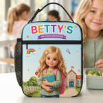 Personalized Cartoon Character Photo Insulated Lunch Bag with Name Daily Travel Back to School Birthday Gift for Kids Students