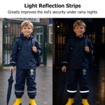 Personalized Cartoon Animal Mudproof Waterproof Kid Rain Pants with Name and Reflective Strips Outdoor Use Back to School Gift for Kids Students