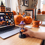 Personalized Creative Photo to 3D Halloween Theme Figurine Statue Ornament with Text Office Desk Decoration Halloween Gift for Family Friends