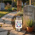 Personalized Paw Print Dog Silhouette Soft Glow Solar Garden Light with Name and Text Home Decor Memorial Sympathy Gift for Dog Owner Pet Lovers