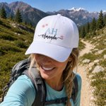 Personalized Multicolor Flower Embroidery 100% Cotton Baseball Cap with Initials and Name Outdoor Activities Birthday Gift for Family Bestie