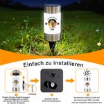 Personalisiertes Hund Katze Foto Pfotenabdruck Solar Gartenlicht mit Namen Garten Deko Andenken Geschenk für Haustiertrauernde