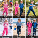 Personalized Cartoon Animal Mudproof Waterproof Kid Rain Pants with Name and Reflective Strips Outdoor Use Back to School Gift for Kids Students