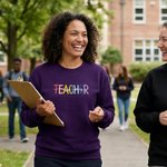 Personalized Multicolor Embroidery Teacher Sweatshirt T-shirt Hoodie with Title and Surname Graduation Back To School Appreciation Gift for Teacher