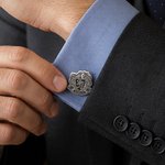 Personalized College Logo Stainless Steel Cufflinks with Name Formal Wear Graduation Gift for Graduates College Students