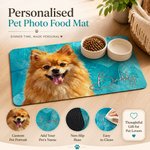 Personalized Oil Painting Style Pet Photo Food Mat with Name Home Decor Pet Supplies Birthday Gift for Cat Dog Pet Owner Lovers