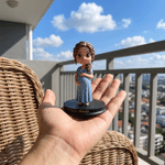 Personalised Creative Photo to 3D Cartoon Pregnant Woman Statue Ornament with Text Office Desk Decoration Birthday Gift for New Mum