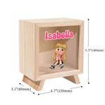Tirelire en bois personnalisée avec personnage de dessin animé pour enfants, avec prénom, décoration de bureau, cadeau d'anniversaire pour garçons et filles
