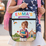 Personalized Cartoon Character Photo Insulated Lunch Bag with Name Daily Travel Back to School Birthday Gift for Kids Students