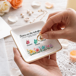 Personalised Sisters Are Like Butterflies Floral Butterfly Ceramic Trinket Jewellery Dish with Name Birthday Gift for Besties Friends