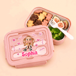 Personalised Star Cartoon Character Microwavable Lunch Box with Name and Cutlery Picnic Outdoor Activity Use Back to School Gift for Students Kids