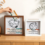 Personalized Minimalist Line Art World Travel Memory Box with Text Home Decor Anniversary Birthday Gift for Traveler Friend