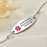Personalised Health Medical Alert ID Bracelet with Engraved Medical Information Emergency First Aid Gift for Women