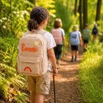 Gepersonaliseerde ribfluwelen rugzak met naam bloem en regenboog als schooltas verjaardagscadeau en cadeau voor het nieuwe schooljaar voor kinderen