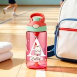 Borraccia da 475 ml personalizzata con nome, animali adorabili e cannuccia in silicone regalo del rientro a scuola per bambini
