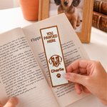 Personalised You Pawsed Here Pet Portrait Embroidery Bookmark with Name Adoption Anniversary Birthday Gift for Pet Owners Book Lovers