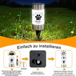 Personalisiertes Solar-Gartenlicht | mit Hund Katze Pfotenabdruck | mit Namen Text | Garten-Deko Grablicht | Andenken für Haustierliebhaber