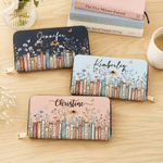 Personalised Butterfly Flower Hand Wallet with Name and Multiple Compartments Birthday Anniversary Gift for Women
