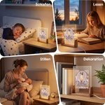 Personalisiertes Jugendstil Nachtlicht mit Katzen- & Hundeporträt nach Foto | mit Geburtsblumen | Wohndeko | Geburtstag Geschenk für Herrchen Frauchen