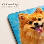 Personalized Oil Painting Style Pet Photo Food Mat with Name Home Decor Pet Supplies Birthday Gift for Cat Dog Pet Owner Lovers