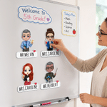 Personalised Cute Cartoon Character Board Magnet with Text Classroom Supplies Back to School Gift for Teachers